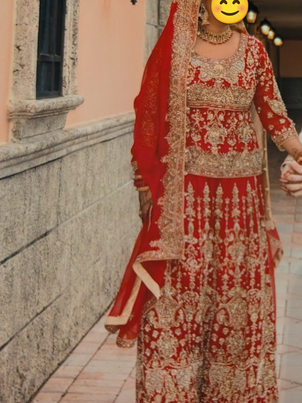 Complete Traditional Pakistani Bridal Gown w Jewelry
